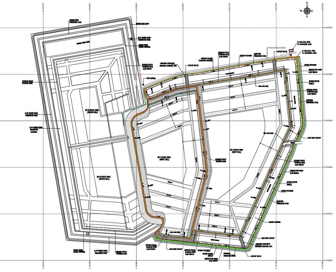 Engineering layout plan of a lined containment facility prepared by GeoTech Design Consultants